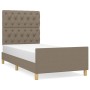 Bed frame with headboard in taupe gray fabric 80x200 cm by vidaXL, Beds and slatted bases - Ref: Foro24-3125256, Price: 171,9...