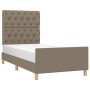 Bed frame with headboard in taupe gray fabric 80x200 cm by vidaXL, Beds and slatted bases - Ref: Foro24-3125256, Price: 171,9...