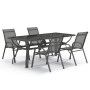 Juego de comedor de jardín 5 piezas gris y negro de vidaXL, Conjuntos de jardín - Ref: Foro24-3095982, Precio: 367,21 €, Desc...