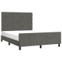 Dark gray velvet bed frame with headboard 140x200 cm by vidaXL, Beds and slatted bases - Ref: Foro24-3125941, Price: 280,90 €...