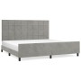 Light gray velvet bed frame with headboard 200x200cm by vidaXL, Beds and slatted bases - Ref: Foro24-3125775, Price: 269,02 €...