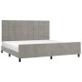 Light gray velvet bed frame with headboard 200x200cm by vidaXL, Beds and slatted bases - Ref: Foro24-3125775, Price: 269,02 €...