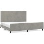 Light gray velvet bed frame with headboard 200x200cm by vidaXL, Beds and slatted bases - Ref: Foro24-3125653, Price: 268,99 €...