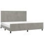 Light gray velvet bed frame with headboard 200x200cm by vidaXL, Beds and slatted bases - Ref: Foro24-3125653, Price: 265,18 €...