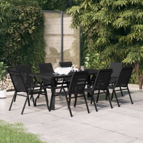 Juego de comedor de jardín 9 piezas negro de vidaXL, Conjuntos de jardín - Ref: Foro24-3095974, Precio: 471,99 €, Descuento: %