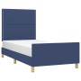 Estructura de cama con cabecero de tela azul 100x200 cm de vidaXL, Camas y somieres - Ref: Foro24-3124958, Precio: 137,58 €, ...