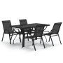 5-piece black garden dining set by vidaXL, Garden sets - Ref: Foro24-3095979, Price: 312,40 €, Discount: %