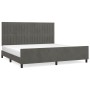 Dark gray velvet bed frame with headboard 200x200 cm by vidaXL, Beds and slatted bases - Ref: Foro24-3125898, Price: 245,99 €...