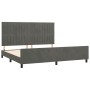 Dark gray velvet bed frame with headboard 200x200 cm by vidaXL, Beds and slatted bases - Ref: Foro24-3125898, Price: 245,45 €...