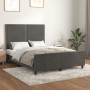 Dark gray velvet bed frame with headboard 140x200 cm by vidaXL, Beds and slatted bases - Ref: Foro24-3125697, Price: 215,13 €...