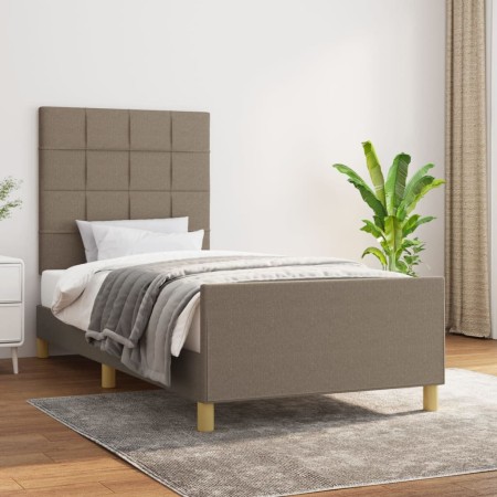 Estructura de cama con cabecero de tela gris taupe 90x200 cm de vidaXL, Camas y somieres - Ref: Foro24-3125029, Precio: 164,5...