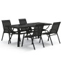 Juego de comedor para jardín 5 piezas negro de vidaXL, Conjuntos de jardín - Ref: Foro24-3095980, Precio: 339,66 €, Descuento: %