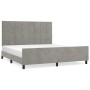 Light gray velvet bed frame with headboard 180x200cm by vidaXL, Beds and slatted bases - Ref: Foro24-3125769, Price: 243,16 €...