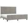 Light gray velvet bed frame with headboard 180x200cm by vidaXL, Beds and slatted bases - Ref: Foro24-3125769, Price: 243,16 €...