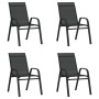 Juego de comedor para jardín 5 piezas negro de vidaXL, Conjuntos de jardín - Ref: Foro24-3095980, Precio: 339,66 €, Descuento: %