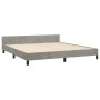 Light gray velvet bed frame with headboard 180x200cm by vidaXL, Beds and slatted bases - Ref: Foro24-3125769, Price: 243,16 €...