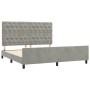 Bed frame with light gray velvet headboard 160x200cm by vidaXL, Beds and slatted bases - Ref: Foro24-3125946, Price: 271,69 €...