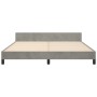 Bed frame with light gray velvet headboard 160x200cm by vidaXL, Beds and slatted bases - Ref: Foro24-3125946, Price: 271,69 €...