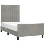 Light gray velvet bed frame with headboard 80x200 cm by vidaXL, Beds and slatted bases - Ref: Foro24-3125843, Price: 153,13 €...