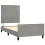 Light gray velvet bed frame with headboard 80x200 cm by vidaXL, Beds and slatted bases - Ref: Foro24-3125843, Price: 153,13 €...