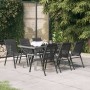 Juego de comedor de jardín 7 piezas con cojines gris y negro de vidaXL, Conjuntos de jardín - Ref: Foro24-3095987, Precio: 45...