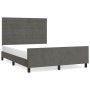 Dark gray velvet bed frame with headboard 140x190 cm by vidaXL, Beds and slatted bases - Ref: Foro24-3125813, Price: 213,30 €...