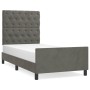 Dark gray velvet bed frame with headboard 80x200cm by vidaXL, Beds and slatted bases - Ref: Foro24-3125905, Price: 154,17 €, ...