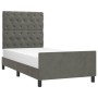 Dark gray velvet bed frame with headboard 80x200cm by vidaXL, Beds and slatted bases - Ref: Foro24-3125905, Price: 154,17 €, ...