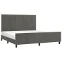 Estructura cama con cabecero terciopelo gris oscuro 180x200 cm de vidaXL, Camas y somieres - Ref: Foro24-3125770, Precio: 248...