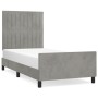 Light gray velvet bed frame with headboard 90x190 cm by vidaXL, Beds and slatted bases - Ref: Foro24-3125849, Price: 153,74 €...