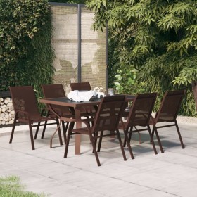 Brown and black 7-piece garden dining set by vidaXL, Garden sets - Ref: Foro24-3095989, Price: 346,99 €, Discount: %