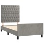 Estructura de cama con cabecero terciopelo gris claro 90x200 cm de vidaXL, Camas y somieres - Ref: Foro24-3125916, Precio: 16...