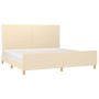 Bed frame with cream fabric headboard 200x200 cm by vidaXL, Beds and slatted bases - Ref: Foro24-3124924, Price: 244,86 €, Di...