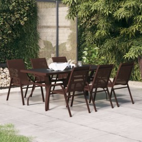 7-teiliges Garten-Essset in Braun und Schwarz von vidaXL, Gartensets - Ref: Foro24-3095990, Preis: 391,99 €, Rabatt: %