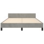 Bed frame with light gray velvet headboard 140x190cm by vidaXL, Beds and slatted bases - Ref: Foro24-3125635, Price: 217,16 €...