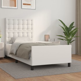 Estructura de cama con cabecero cuero sintético blanco 80x200cm de vidaXL, Camas y somieres - Ref: Foro24-3125538, Precio: 16...