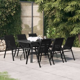 7-piece black garden dining set by vidaXL, Garden sets - Ref: Foro24-3095985, Price: 376,00 €, Discount: %