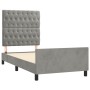 Light gray velvet bed frame with headboard 90x190 cm by vidaXL, Beds and slatted bases - Ref: Foro24-3125910, Price: 168,48 €...