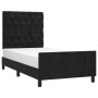 Estructura de cama con cabecero de terciopelo negro 80x200 cm de vidaXL, Camas y somieres - Ref: Foro24-3125906, Precio: 169,...