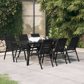 7-teiliges Essgruppenset für den Garten in Schwarz von vidaXL, Gartensets - Ref: Foro24-3095986, Preis: 395,99 €, Rabatt: %