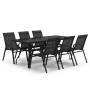 7-teiliges Essgruppenset für den Garten in Schwarz von vidaXL, Gartensets - Ref: Foro24-3095986, Preis: 394,94 €, Rabatt: %