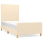 Bed frame with cream fabric headboard 90x190 cm by vidaXL, Beds and slatted bases - Ref: Foro24-3124860, Price: 144,47 €, Dis...