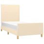 Bed frame with cream fabric headboard 90x190 cm by vidaXL, Beds and slatted bases - Ref: Foro24-3124860, Price: 144,47 €, Dis...