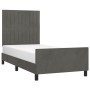 Dark gray velvet bed frame with headboard 90x200cm by vidaXL, Beds and slatted bases - Ref: Foro24-3125856, Price: 146,74 €, ...