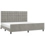 Light gray velvet bed frame with headboard 200x200cm by vidaXL, Beds and slatted bases - Ref: Foro24-3126019, Price: 278,82 €...