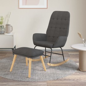 Sillón mecedora con taburete tela gris oscuro de vidaXL, Mecedoras - Ref: Foro24-3097705, Precio: 146,94 €, Descuento: %