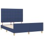 Estructura de cama con cabecero de tela azul 140x190 cm de vidaXL, Camas y somieres - Ref: Foro24-3125055, Precio: 249,68 €, ...