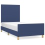 Estructura de cama con cabecero de tela azul 90x190 cm de vidaXL, Camas y somieres - Ref: Foro24-3124861, Precio: 160,77 €, D...