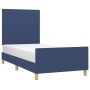 Estructura de cama con cabecero de tela azul 90x190 cm de vidaXL, Camas y somieres - Ref: Foro24-3124861, Precio: 160,77 €, D...