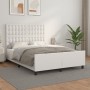 Estructura de cama cabecero cuero sintético blanco 140x190 cm de vidaXL, Camas y somieres - Ref: Foro24-3125568, Precio: 249,...